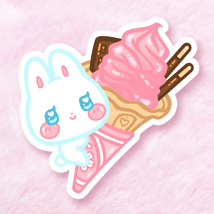 Strawberry Bunny Vinyl Sticker