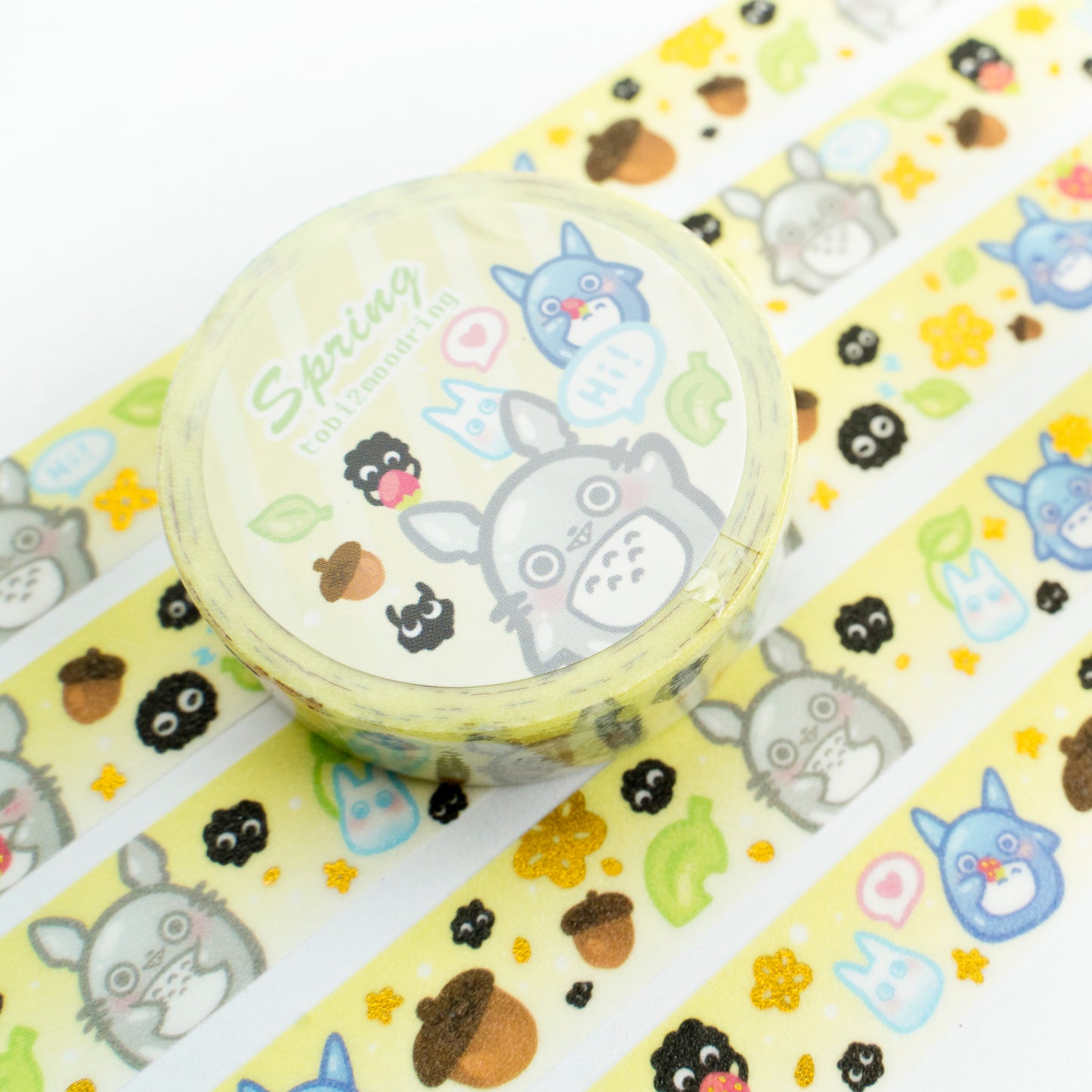 Spring Totoro - Gold Foil + Glitter Washi Tape