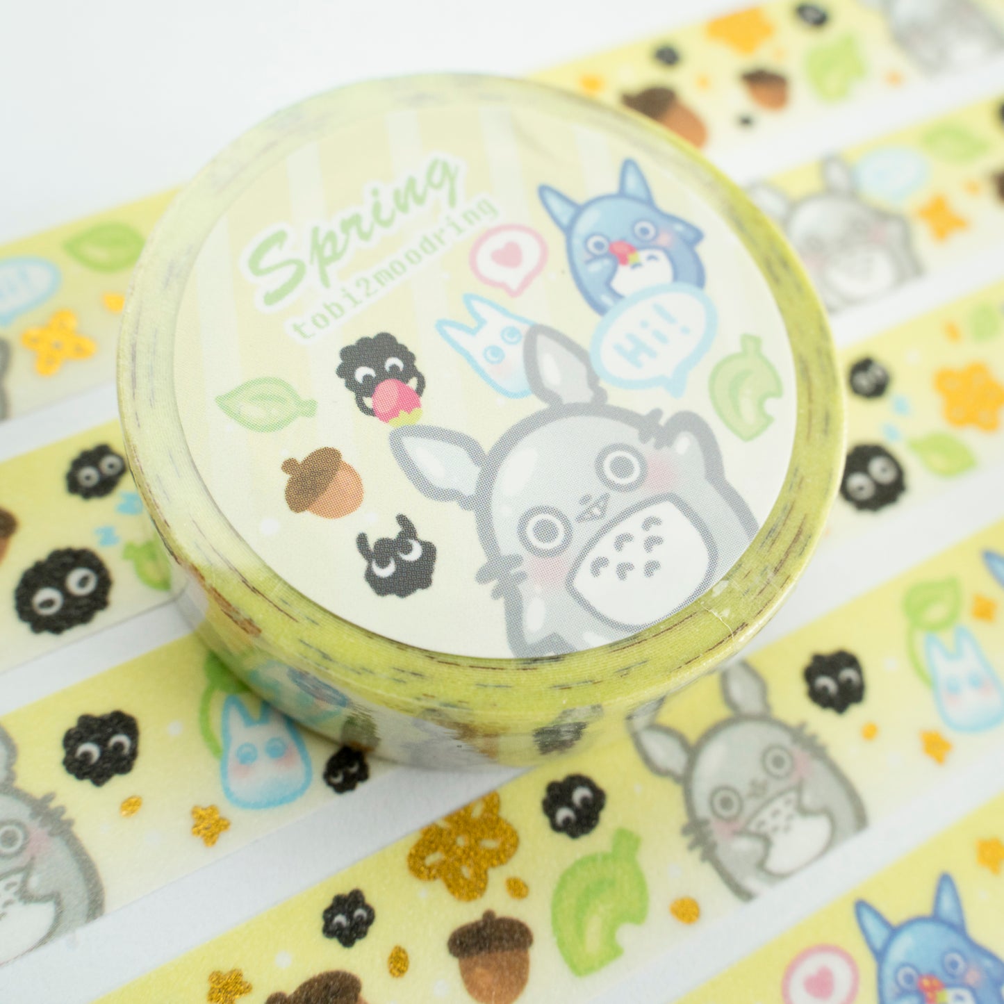 Spring Totoro - Gold Foil + Glitter Washi Tape