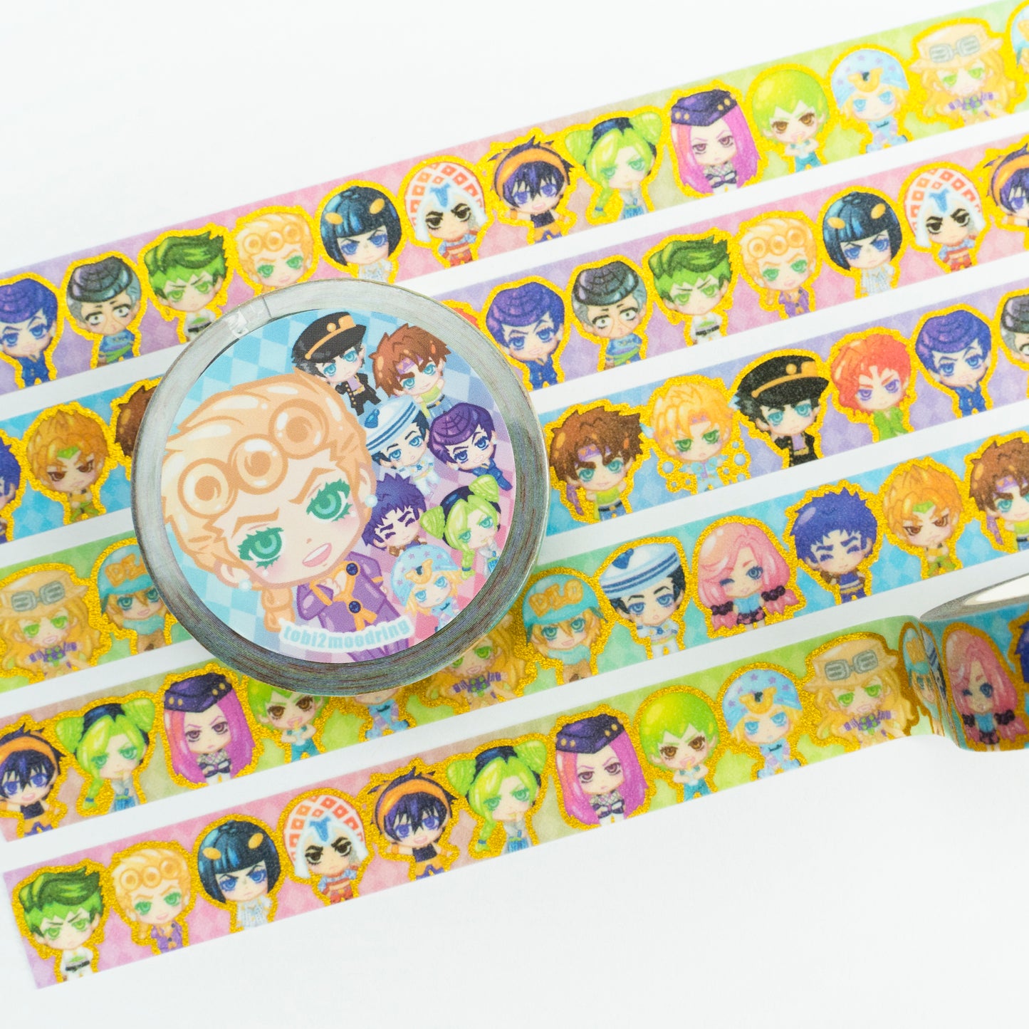 JJBA Rainbows Forever - Gold Foil + Glitter Washi Tape