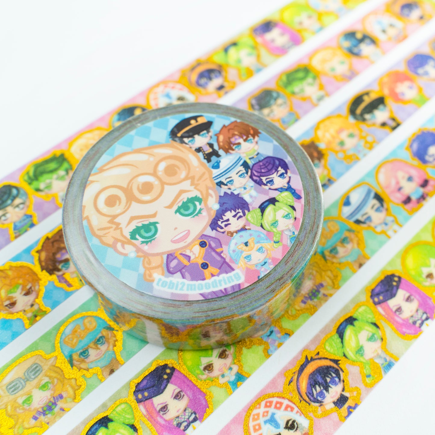 JJBA Rainbows Forever - Gold Foil + Glitter Washi Tape