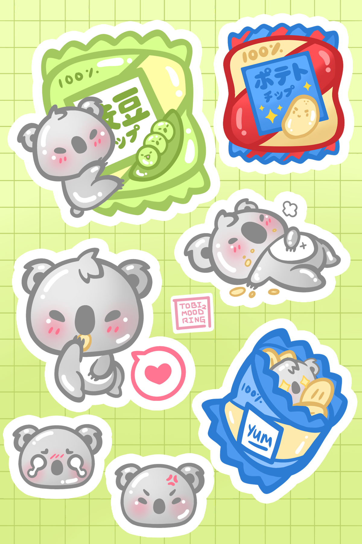 Hungry Koalas - Vinyl Sticker Sheet