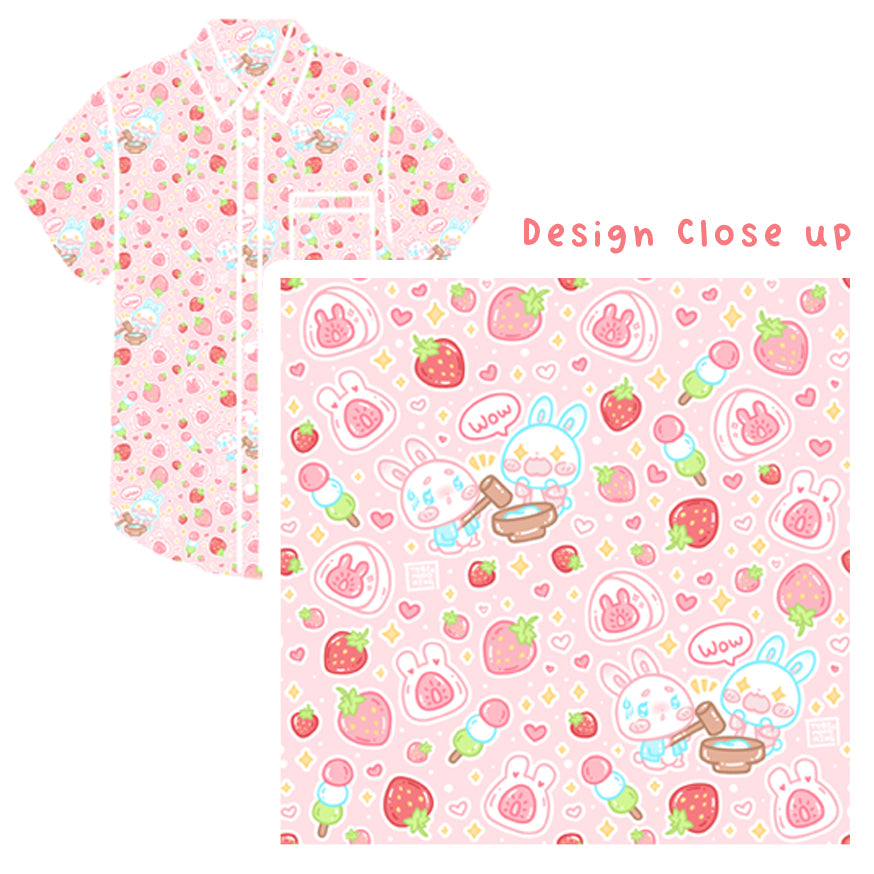 Bun Bun Bunny Mochi - Cotton Button Up Shirt