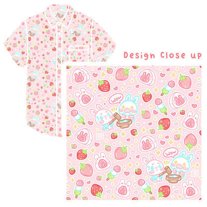 Bun Bun Bunny Mochi - Cotton Button Up Shirt