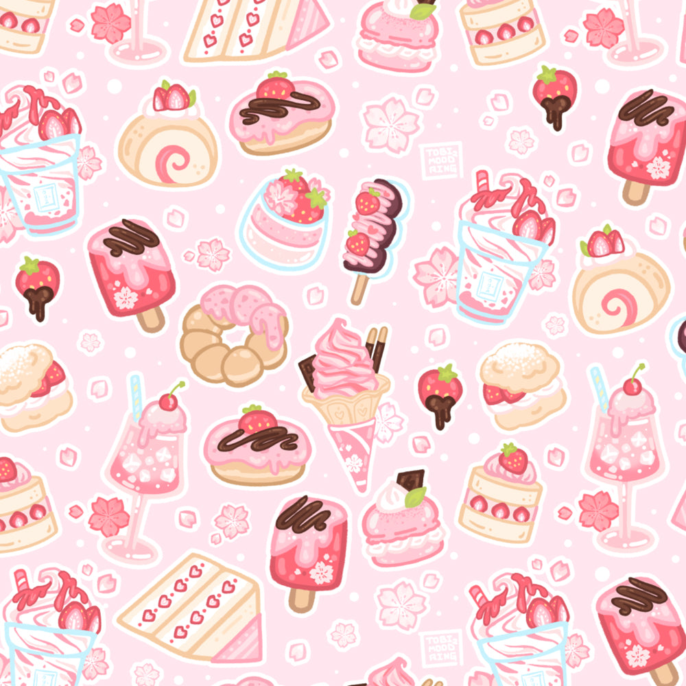 Sakura Strawberry Desserts - Glasses Cleaning Cloth