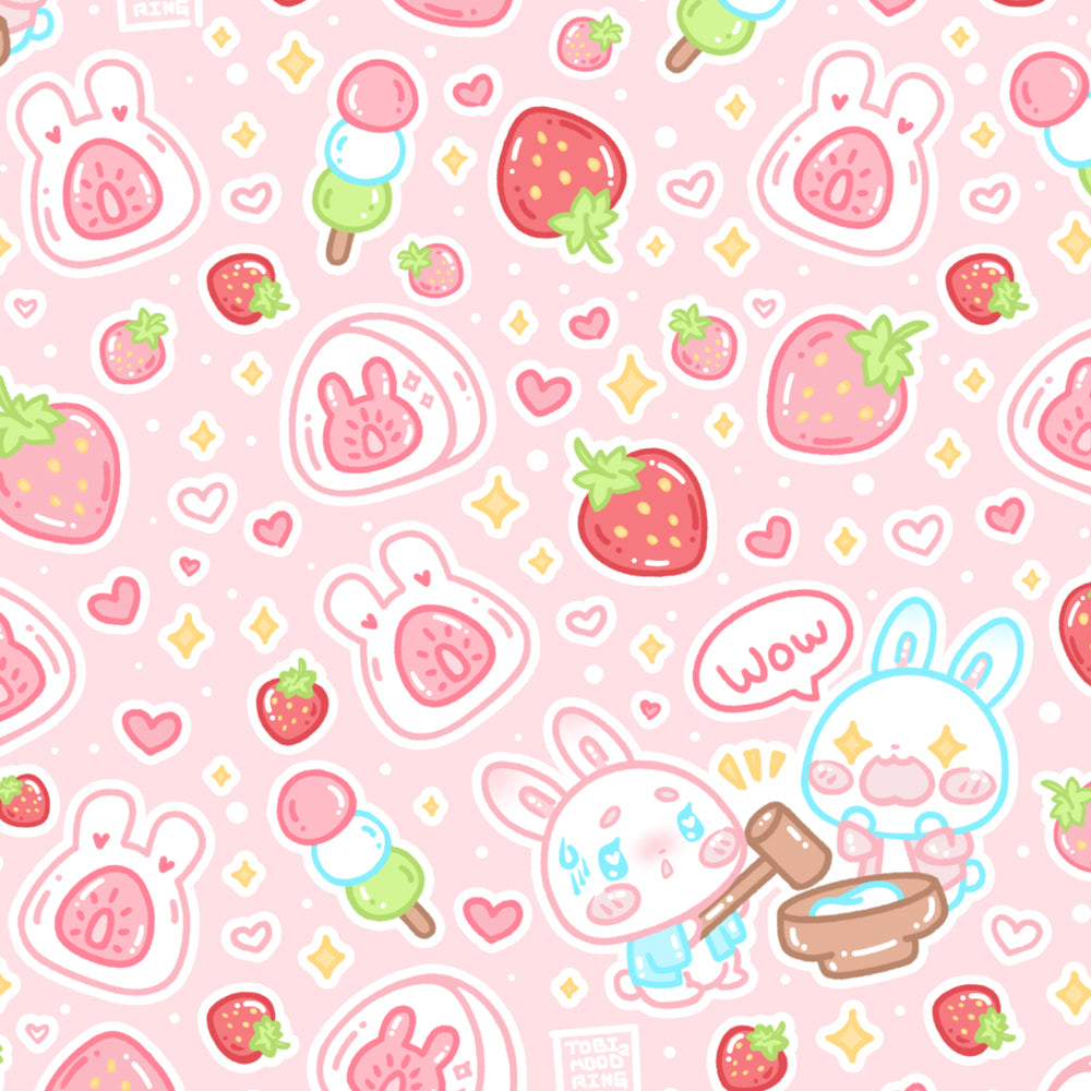 Strawberry Mochi Bunny - Glasses Cleaning Cloth