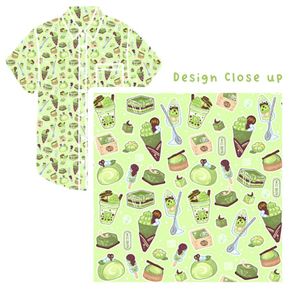 Matcha Chocolate Treats - Cotton Button Up Shirt