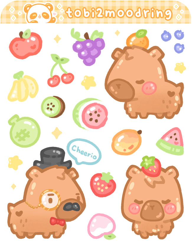 Capybara Fruits - Planner Sticker Sheet