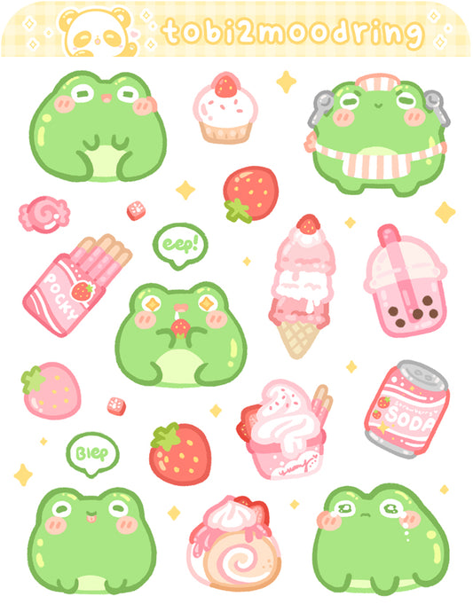 Strawberry Froggie - Planner Sticker Sheet