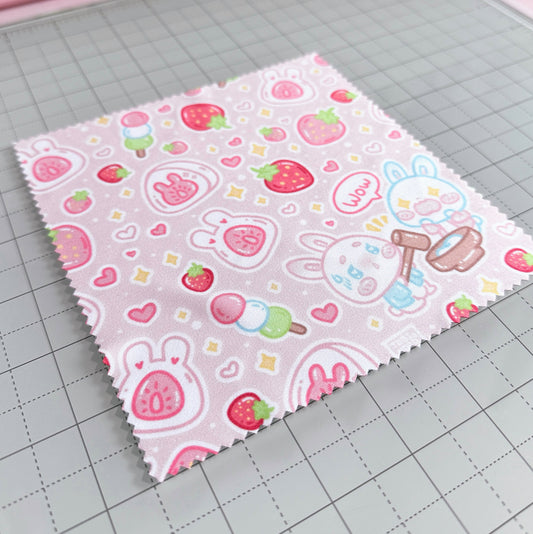 Strawberry Mochi Bunny - Glasses Cleaning Cloth