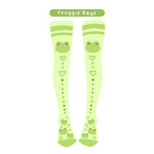 Froggie Days - Thigh High Socks