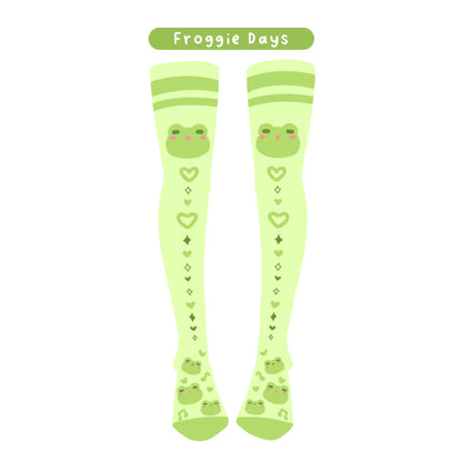 Froggie Days - Thigh High Socks