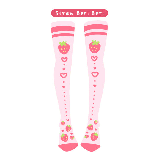 Straw Beri Beri - Thigh High Socks