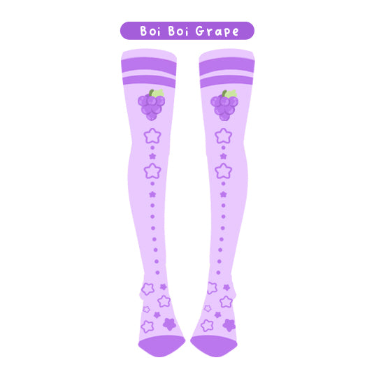 Boi Boi Grape - Thigh High Socks