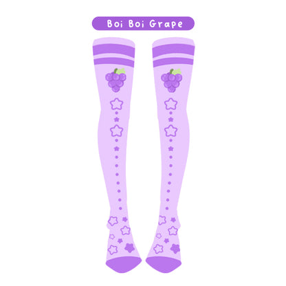Boi Boi Grape - Thigh High Socks