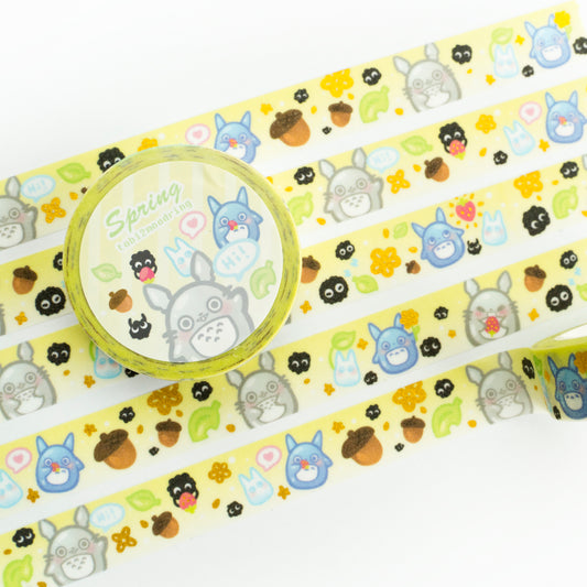 Spring Totoro - Gold Foil + Glitter Washi Tape
