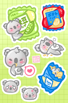  Hungry Koalas - Vinyl Sticker Sheet