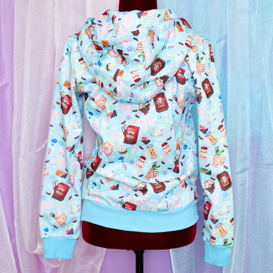 Okashi Light Blue - Zip up Hoodie