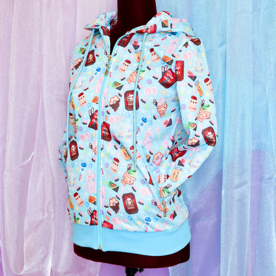 Okashi Light Blue - Zip up Hoodie